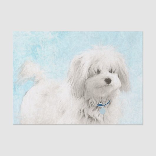 Coton de Tulear Painting - Cute Original Dog Art Tissuepapier (Voorkant)