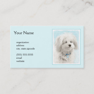Coton de Tulear Painting - Cute Original Dog Art Visitekaartje