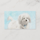 Coton de Tulear Painting - Cute Original Dog Art Visitekaartje (Achterkant)