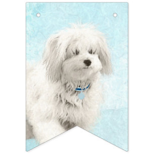 Coton de Tulear Painting - Cute Original Dog Art Vlaggetjes