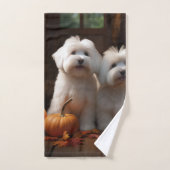 Coton De Tulear Puppy Herfst Delight Pompoen Bad Handdoek (Handdoek)