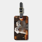 Coton De Tulear Puppy Herfst Delight Pompoen Bagagelabel (Voorkant verticaal)