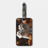 Coton De Tulear Puppy Herfst Delight Pompoen Bagagelabel (Achterkant verticaal)