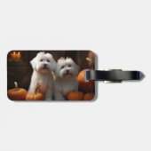 Coton De Tulear Puppy Herfst Delight Pompoen Bagagelabel (Achterkant horizontaal)