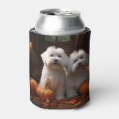 Coton De Tulear Puppy Herfst Delight Pompoen Blikjeskoeler (Blikje Voorkant)