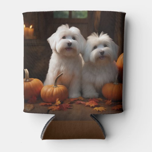 Coton De Tulear Puppy Herfst Delight Pompoen Blikjeskoeler (Voorkant)