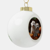 Coton De Tulear Puppy Herfst Delight Pompoen Keramische Bal Ornament (Links)