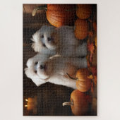 Coton De Tulear Puppy Herfst Delight Pompoen Legpuzzel (Verticaal)