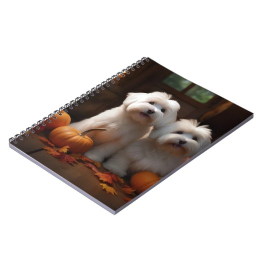 Coton De Tulear Puppy Herfst Delight Pompoen Notitieboek (Linkerzijde)