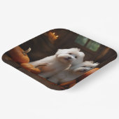 Coton De Tulear Puppy Herfst Delight Pompoen Papieren Bordje (Gebogen)