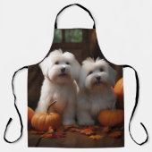 Coton De Tulear Puppy Herfst Delight Pompoen Schort (Voorkant)
