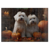 Coton De Tulear Puppy Herfst Delight Pompoen Snijplank (Voorkant)