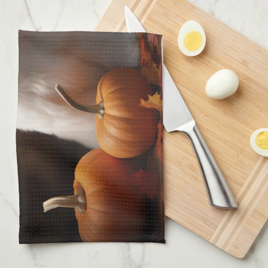 Coton De Tulear Puppy Herfst Delight Pompoen Theedoek (Quarter Fold)