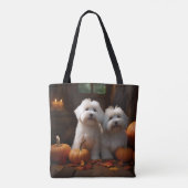 Coton De Tulear Puppy Herfst Delight Pompoen Tote Bag (Achterkant)