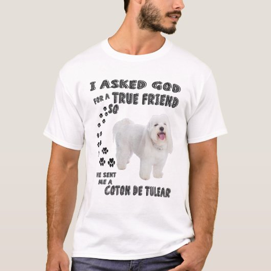 Coton De Tulear Quote mam Pap Costume, Cute White T-shirt (Voorkant)