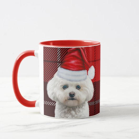 Coton de Tulear Red Holiday Plaid Christmas Mok (Links)