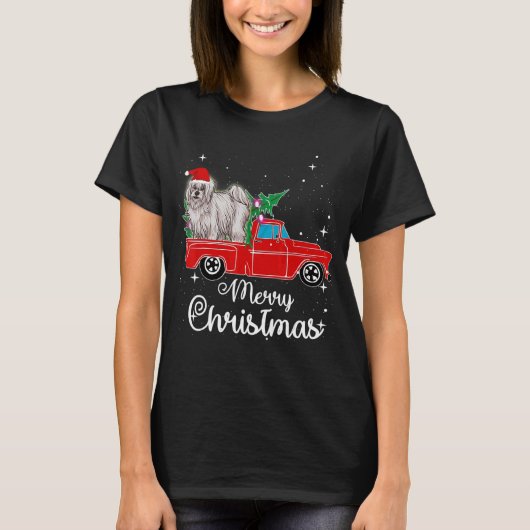 Coton De Tulear Ride Red Kerstmis T-shirt (Voorkant)