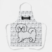 Coton de Tulear Schattige Cartoon Hond & Naam Schort (Voorkant)