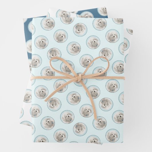 Coton de Tulear Schilderij Schattigee Originele Pe Inpakpapier Vel (In situ)