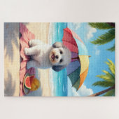 Coton de Tulear strand relax scène Legpuzzel (Horizontaal)