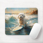 Coton De Tulear Strand Surfen Schilderij Muismat (Met muis)