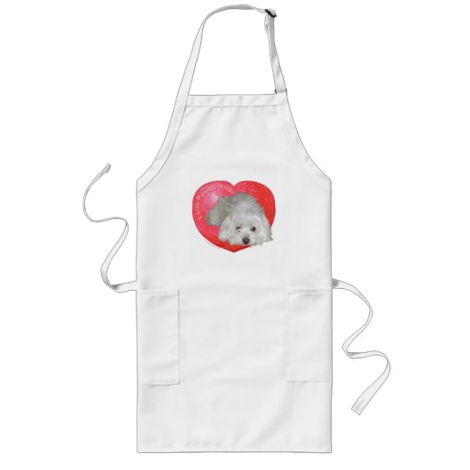 Coton de Tulear Valentijnsdag Lang Schort (Voorkant)