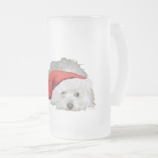 Coton de Tulear - Wachten Matglas Bierpul (Voorkant rechts)