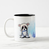 Coton de Tulear Winter Tweekleurige Koffiemok (Links)
