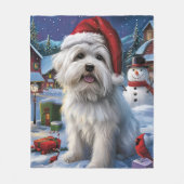 Coton De Tulear Winter Wonderland Kerstvreugde Fleece Deken (Voorkant)