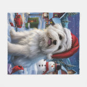 Coton De Tulear Winter Wonderland Kerstvreugde Fleece Deken (Voorkant (Horizontaal))