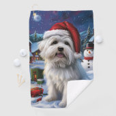 Coton De Tulear Winter Wonderland Kerstvreugde Golfhanddoek (Insitu)