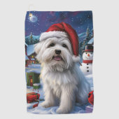 Coton De Tulear Winter Wonderland Kerstvreugde Golfhanddoek (Voorkant)