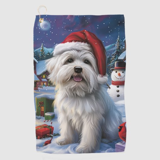 Coton De Tulear Winter Wonderland Kerstvreugde Golfhanddoek (Voorkant)