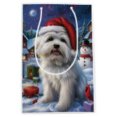 Coton De Tulear Winter Wonderland Kerstvreugde Medium Cadeauzakje (Voorkant)