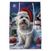 Coton De Tulear Winter Wonderland Kerstvreugde Medium Cadeauzakje (Achterkant)