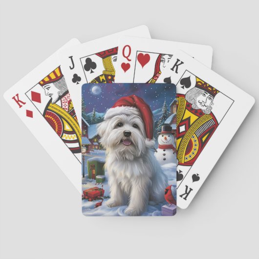Coton De Tulear Winter Wonderland Kerstvreugde Pokerkaarten (Achterkant)