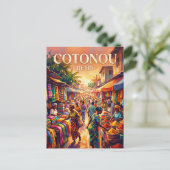 Cotonou Markt Benin Briefkaart (Staand voorkant)