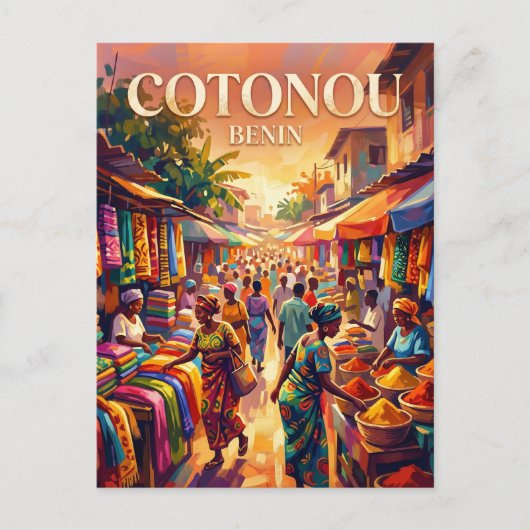 Cotonou Markt Benin Briefkaart (Voorkant)