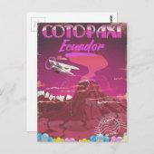Cotopaxi, Ecuador AIR MAIL-reisposter Briefkaart (Voorkant / Achterkant)