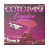 Cotopaxi, Ecuador AIR MAIL-reisposter Tegeltje (Voorkant)