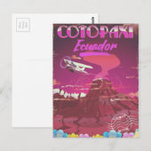 Cotopaxi, Ecuador Luchtpost reisposter Briefkaart (Voorkant / Achterkant)