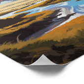 Cotopaxi Nationaal Park Ecuador Reiskunst Vintage Poster (Hoek)