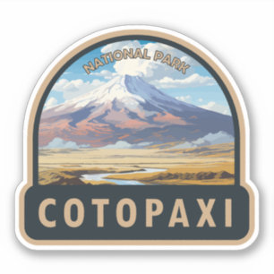 Cotopaxi Nationaal Park Ecuador Reiskunst Vintage Sticker