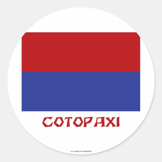 Cotopaxi vlag met naam ronde sticker (Voorkant)