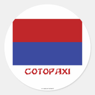 Cotopaxi vlag met naam ronde sticker