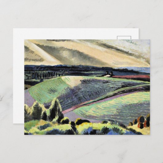 Cotswold Hills, Surrealistisch schilderij van Paul Briefkaart (Voorkant / Achterkant)