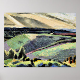 Cotswold Hills, Surrealistisch schilderij van Paul Poster