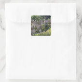 Cotswold stenen cottages in het dorp van vierkante sticker (Tas)