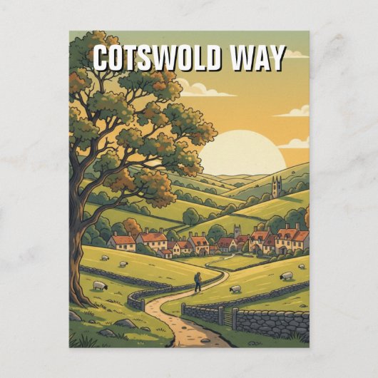 Cotswold Way Verenigd Koninkrijk Reizen Briefkaart (Voorkant)