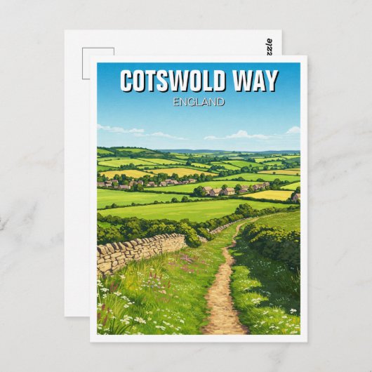 Cotswold Way Verenigd Koninkrijk Reizen Briefkaart (Voorkant / Achterkant)